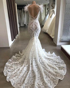 Long Mermaid Sweetheart Beading Appliques Lace Wedding Dress by BIZTUNNEL
