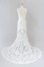 Long Mermaid Sweetheart Lace Backless Wedding Dress by BIZTUNNEL