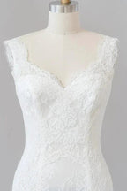Long Mermaid Sweetheart Lace Backless Wedding Dress by BIZTUNNEL