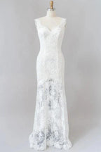 Long Mermaid Sweetheart Lace Backless Wedding Dress by BIZTUNNEL