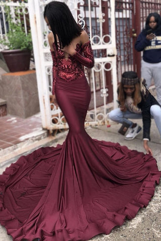 Vestido de fiesta largo de satén con escote corazón y mangas, corte sirena