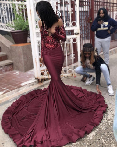 Vestido de fiesta largo de satén con escote corazón y mangas, corte sirena
