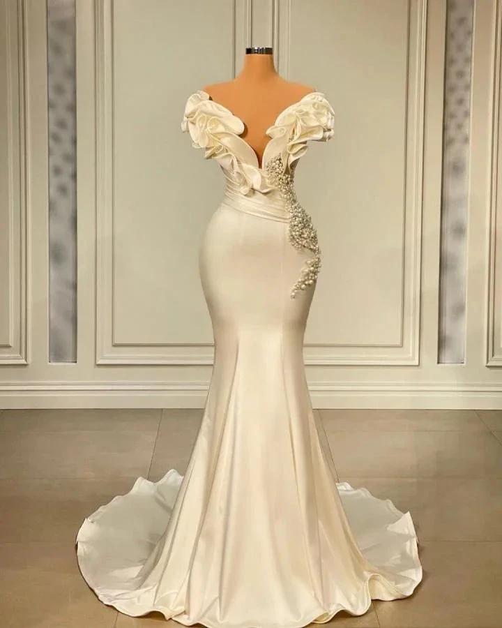 Long Mermaid Sweetheart Satin Prom Dress by BIZTUNNEL