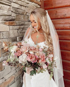Long Mermaid V-neck Spaghetti Straps Appliques Lace Wedding Dress by BIZTUNNEL