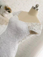 Long Mermaid V Neck Tulle Lace Backless Wedding Dresses with Cap Sleeves by BIZTUNNEL