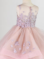 Long Princess Lace Tulle Sleeveless Jewel Neck Wedding Birthday Pageant Flowe… - photo 4