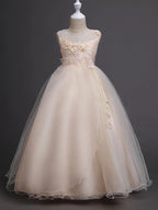 Long Princess Tulle Wedding Birthday Pageant Flower Girl Dresses - photo 3