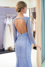 Long Sleeves Floor Length Sequins Formal Party Dresses by misshow.com