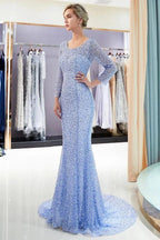 Long Sleeves Floor Length Sequins Formal Party Dresses by misshow.com