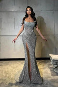 Luxurious Column Sequined Sleeveless Prom Dress With Split by misshow.com