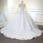 Luxurious Princess White A-line Long Sleeves Lace Wedding Dress by misshow.com