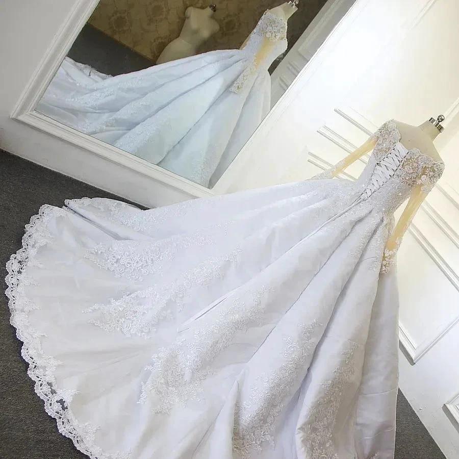 Luxurious Princess White A-line Long Sleeves Lace Wedding Dress by misshow.com