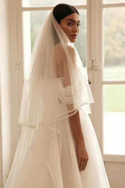 Luxury long sleeves a-line Off-the-shoulder Wedding dresses sequined by misshow.com