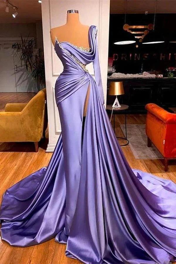 Vestidos de Noite de Gala com Decote Sereia e Aplicações de Missangas