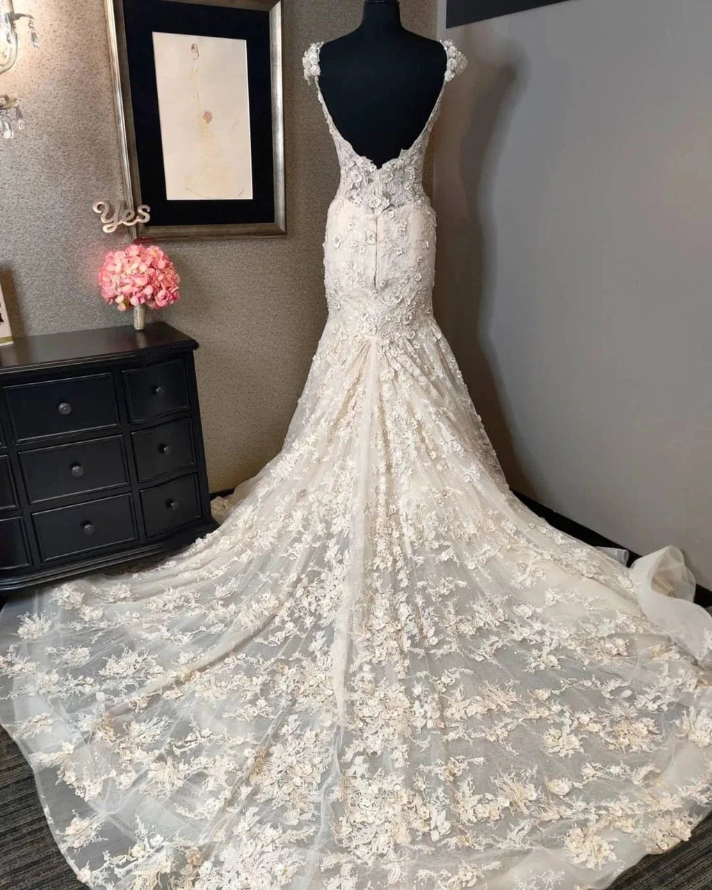 Luxury Mermaid Sweetheart Lace Backless Wedding Dress by BIZTUNNEL