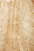 Luxury Off-the-Shoulder Tulle Ball Gown Sequins Princess Party Gown for Girls by misshow.com