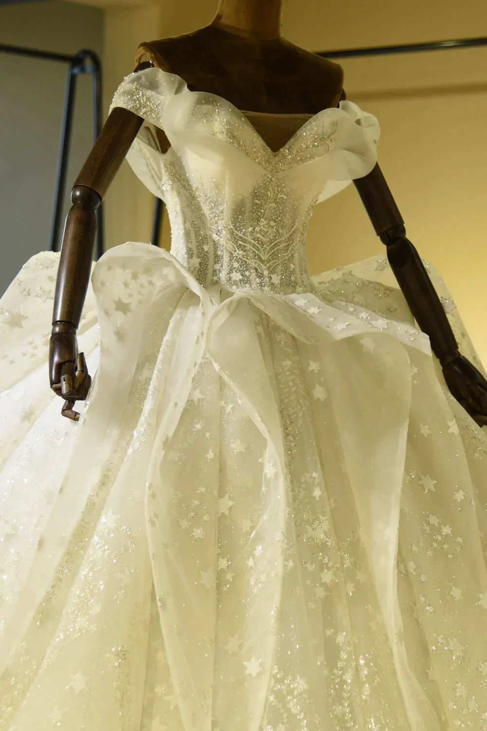Luxury Sweetheart Lace-up Tulle Ball Gown Wedding Dress with Ruffles by misshow.com