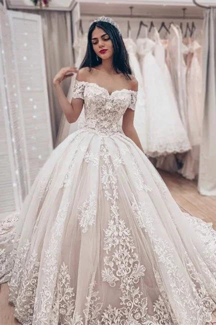 Luxury wedding dresses princess | Lace wedding dresses by misshow.com