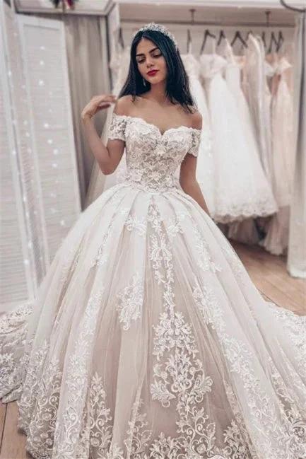 Luxury wedding dresses princess | Lace wedding dresses by misshow.com