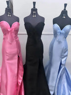 Mack | Bow Sweetheart Light Blue Mermaid Long Prom Dress by KissProm