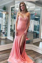 Mamie | Sweetheart Beaded Mermaid Long Prom Dress With Split by KissProm