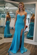 Mamie | Sweetheart Beaded Mermaid Long Prom Dress With Split by KissProm
