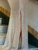 McKoye| Simple Pink Mermaid Straps Sequin Prom Dresses With Split by KissProm
