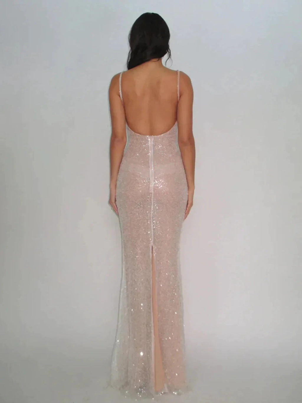 McKoye| Simple Pink Mermaid Straps Sequin Prom Dresses With Split by KissProm