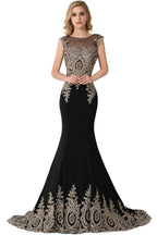 Mermaid Appliques Court Train Chiffon Evening Dress