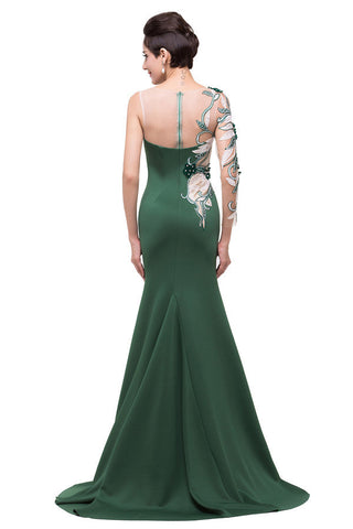 Meerjungfrau Bateau Bodenlang One-Shoulder-Abendkleider
