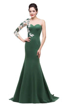 Mermaid Bateau Floor-length One-Shoulder Prom Dresses by misshow.com
