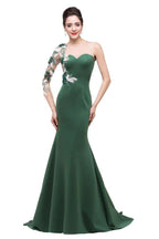 Mermaid Bateau Floor-length One-Shoulder Prom Dresses by misshow.com