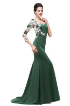Mermaid Bateau Floor-length One-Shoulder Prom Dresses by misshow.com