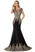 Mermaid Court Train Chiffon Evening Dress with Appliques