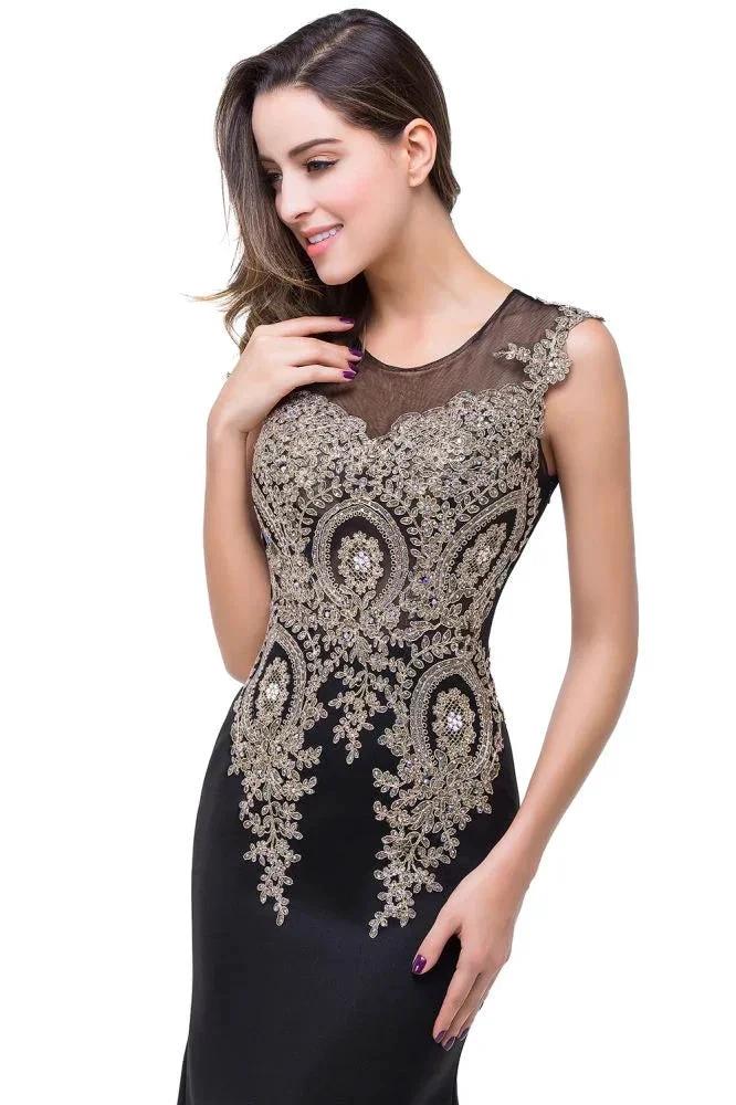 Mermaid Floor-length Chiffon Evening Dress with Appliques by misshow.com