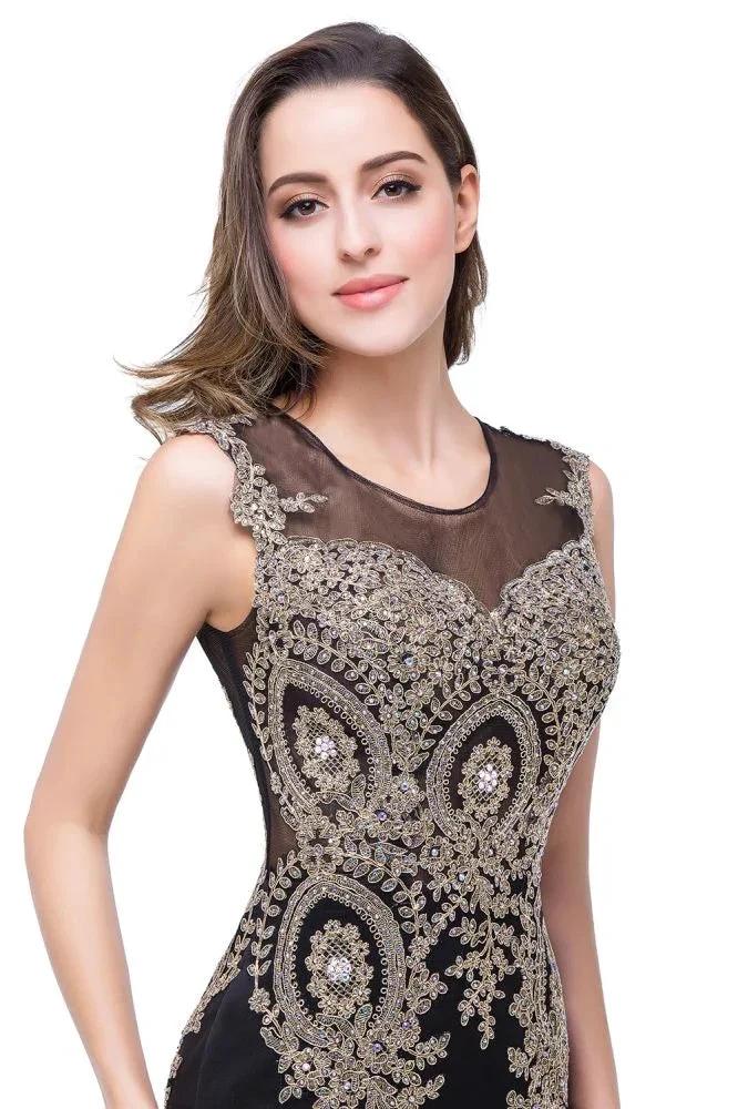 Mermaid Floor-length Chiffon Evening Dress with Appliques by misshow.com