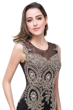 Mermaid Floor-length Chiffon Evening Dress with Appliques by misshow.com