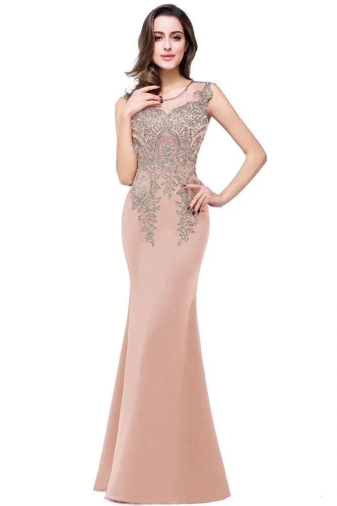 Mermaid Floor-length Chiffon Evening Dress with Appliques by misshow.com