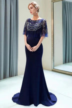 Mermaid Floor Length Crystal Beading Formal Dress by misshow.com