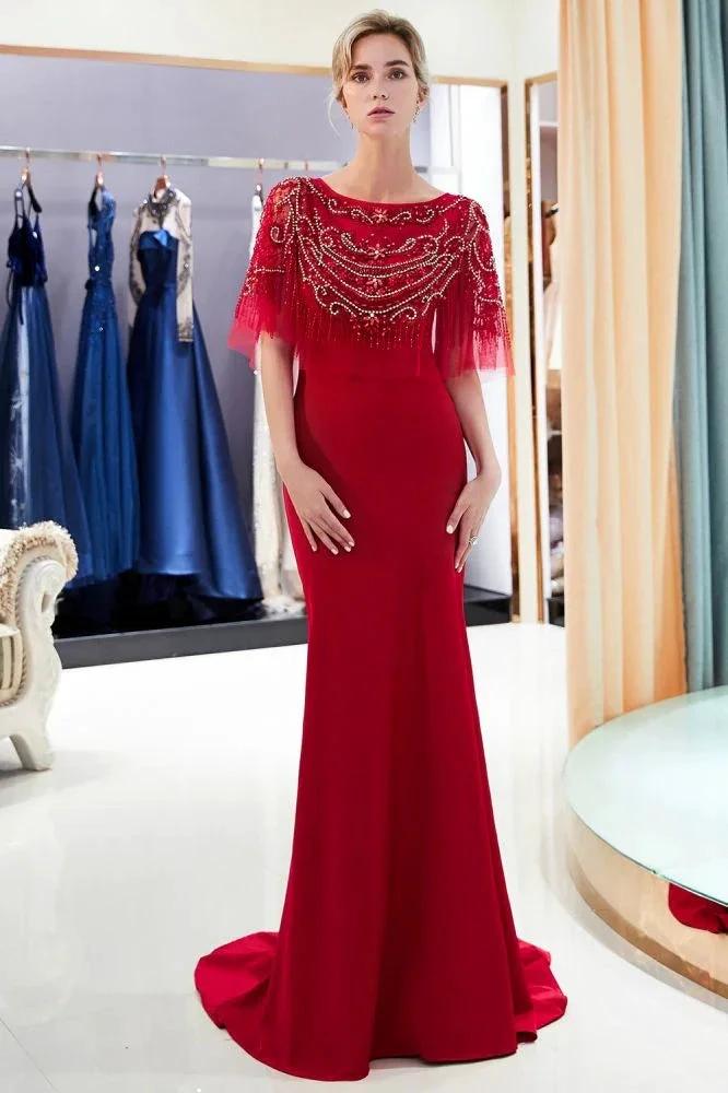 Mermaid Floor Length Crystal Beading Formal Dress by misshow.com