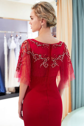 Mermaid Floor Length Crystal Beading Formal Dress