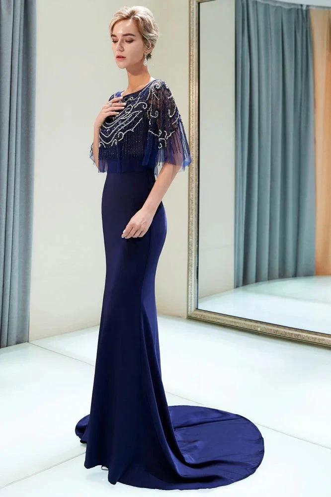 Mermaid Floor Length Crystal Beading Formal Dress by misshow.com