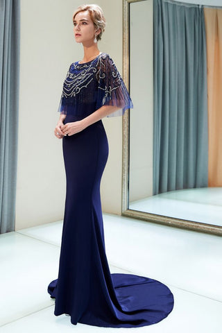 Mermaid Floor Length Crystal Beading Formal Dress