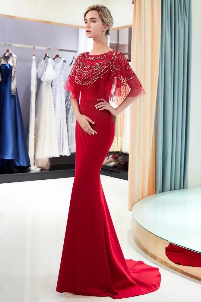 Mermaid Floor Length Crystal Beading Formal Dress by misshow.com