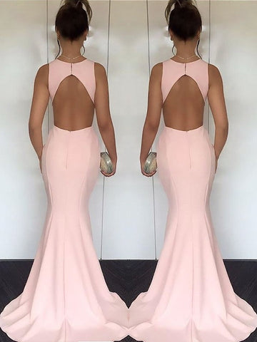 Mermaid Jewel Sleeveless With Ruched Silk like Satin Prom Dresses