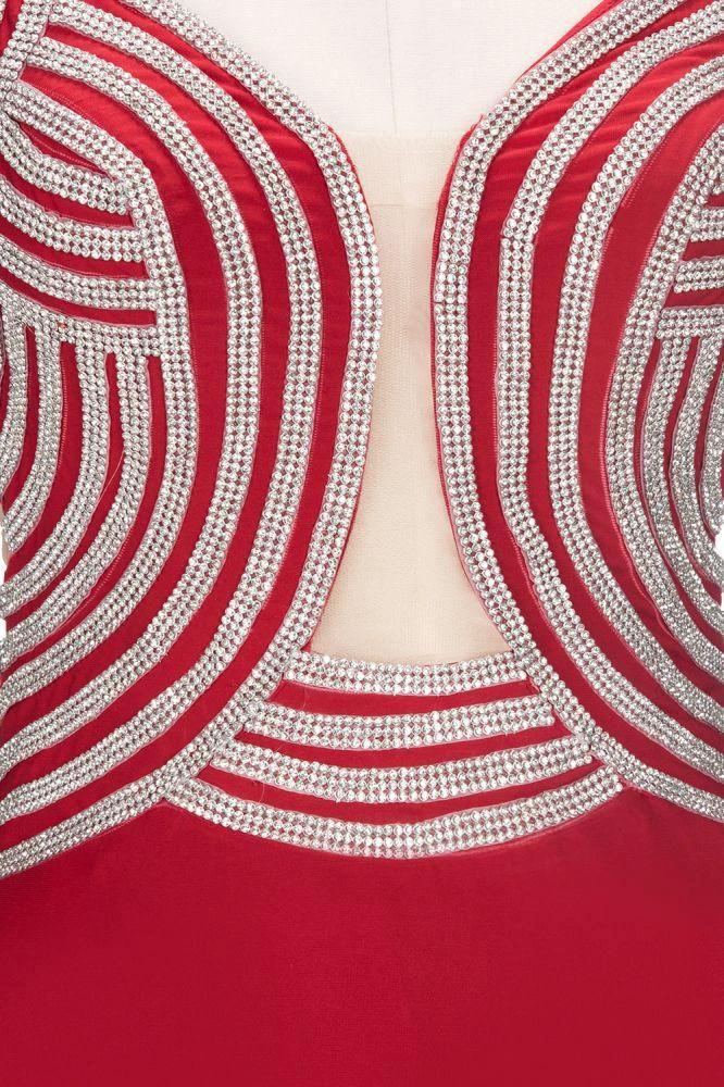 Mermaid Sleeveless Plus Size Floor Length Slit Sequins Patterns Prom Dresses by misshow.com