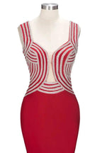 Mermaid Sleeveless Plus Size Floor Length Slit Sequins Patterns Prom Dresses by misshow.com