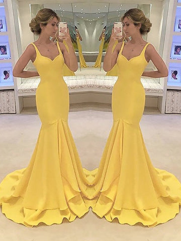 Vestidos de fiesta de satén con capas y tirantes finos de sirena sin mangas