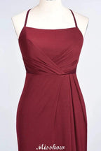 Mermaid spandex Lace Spaghetti-Straps Sleeveless Floor-Length Bridesmaid Dress by misshow.com