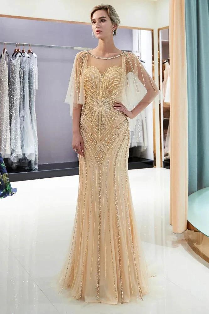 Mermaid Sweetheart Illusion Neckline Sequins Beading Evening Dresses by misshow.com